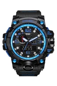 Erkek Kol Saati Analog Dijital Spor Siyah Moda Trend Saat Siyah Mavi 1545 thumbnail 1