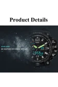Erkek Kol Saati Analog Dijital Spor Siyah Moda Trend Saat Gri Renk 1545 - 5