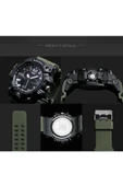 Erkek Kol Saati Analog Dijital Spor Siyah Moda Trend Saat Haki Renk 1545 thumbnail 6