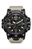Erkek Kol Saati Analog Dijital Spor Siyah Moda Trend Saat Haki Renk 1545 thumbnail 1