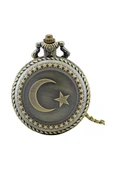 Köstekli Cep Saati Ayyıldız Türk Bayrağı Tasarımlı Cep Saati - 3