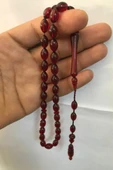 Kırmızı Renk Toz Kehribar Tesbih - 1