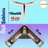 Piko Lüks Mobilya Kanepe Sehpa Tv Ünitesi Koltuk Ayağı 14 Cm Parlak Krom Baza Ayakları - 4