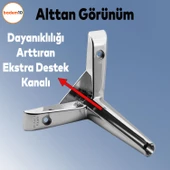 Piko Lüks Mobilya Kanepe Sehpa Tv Ünitesi Koltuk Ayağı 14 Cm Parlak Krom Baza Ayakları - 3