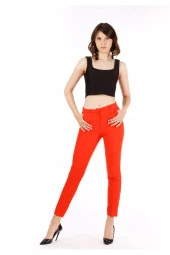 Modatalika Kadın Yüksek Bel Bilek Boy Düz Kesim Pantolon thumbnail 6