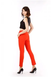 Modatalika Kadın Yüksek Bel Bilek Boy Düz Kesim Pantolon thumbnail 7