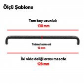 Çekmece Dolap Kapak Kulpu Kulbu 128 mm Antik Gümüş Metal Kulp - 3