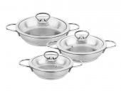 TANTİTONİ PASLANMAZ ÇELİK 6 PARÇA CAM KAPAKLI SAHAN SETİ - 1