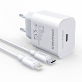 Dramex DPD20L Valence Type-C to Lightning Kablolu 20W PD Hızlı Şarj Aleti Set - 7