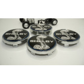 Ford Mustang Shelby Kobra Logo Jant Göbeği Kapak Seti 60mm - 4