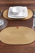 2 Adet Oval Supla | Amerikan Servis Runner | Tabak, Tava, Altlığı Sofra Sunumluk - 9