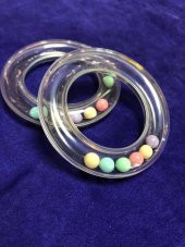 Şeffaf Plastik Bebek Çıngırak 80mm - Bebe Çıngırağı - 1