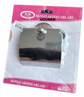 Tuvalet Kağıdı Standı Tam Kapaklı Wc Kağıtlık Krom Kaplama - 1