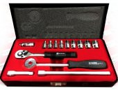 Alfa Tech 1/4" İnç Cırcırlı Uzatmalı Lokma Seti Takımı 16 Parça - 1