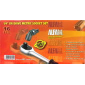 Alfa Tech 1/4" İnç Cırcırlı Uzatmalı Lokma Seti Takımı 16 Parça - 3