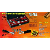 Alfa Tech 1/4" İnç Cırcırlı Uzatmalı Lokma Seti Takımı 16 Parça - 4