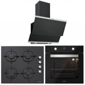 Silverline BO6502B02 - CS5335B01 - 3420  Classy 60 Siyah Cam Ankastre Set thumbnail 1