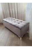 Lüks Çizgi Kapitoneli Sandıklı Puf Bench 110 cm - 1
