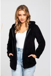 BLUES MODA Yumuşacık Kapşonlu Fermuarlı Peluş Hırka - 10