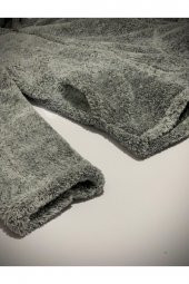 Kadın Gri Renk Tam Fermuarlı Kapüşonlu Cepli Peluş Polar - 3