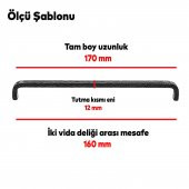 Çekmece Dolap Kapak Kulpu Kulbu 160 mm Antik Gümüş Metal Kulp - 3