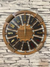 Lavintadesign Dekoratif Ahşap Halatlı Duvar Saati 40 cm - 1