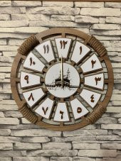 Lavintadesign Arapça Rakamlı Dekoratif Ahşap Duvar Saati 50 cm - 3