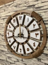 Lavintadesign Arapça Rakamlı Dekoratif Ahşap Duvar Saati 50 cm - 4