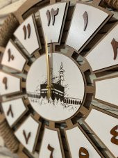 Lavintadesign Ahşap Duvar Saati İsme Özel Arapça Rakamlı 40 cm - 5