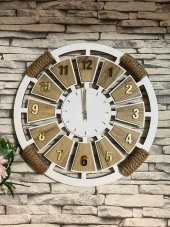 Adapromosyon Dekoratif Ahşap Halatlı Duvar Saati 40 cm - 2