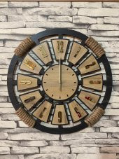 Lavintadesign Kişiye Özel Ahşap Dekoratif Duvar Saati 50 cm - 4