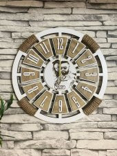 Adapromosyon Resimli Hediyelik Dekoratif Ahşap Duvar Saati 50 cm - 1