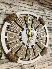 Adapromosyon Resimli Hediyelik Dekoratif Ahşap Duvar Saati 50 cm - 2