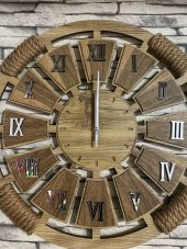 Adapromosyon Hediyelik Dekoratif Ahşap Duvar Saati 40 cm - 4