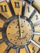 Adapromosyon Dekoratif Ahşap İsme Özel Duvar Saati - 4