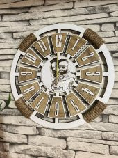 Adapromosyon Resimli Hediyelik Dekoratif Ahşap Duvar Saati 50 cm - 3