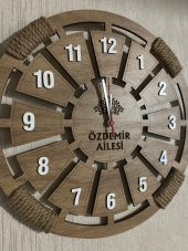 Adapromosyon İsme Özel Dekoratif Ahşap Halatlı Duvar Saati - 2