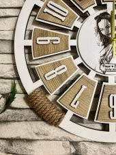 Adapromosyon Resimli Hediyelik Dekoratif Ahşap Duvar Saati 50 cm - 5