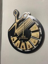 Adapromosyon Kuaförlere Özel Ahşap Duvar Saati - 5