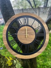 Adapromosyon Dekoratif Siyah Ahşap Duvar Saati 40 cm - 2