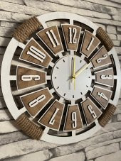 Adapromosyon Ahşap Halatlı Dekoratif Duvar Saati 50 cm - 1