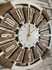 Adapromosyon Ahşap Halatlı Dekoratif Duvar Saati 50 cm - 2