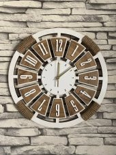 Adapromosyon Ahşap Halatlı Dekoratif Duvar Saati 50 cm - 3