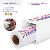 PlotterSarf Mat Yapışkanlı PP Film Dye Pigment Waterprof 180 Mic 107cm x 30 mt (1 Rulo) - 1