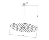 GPD Ankastre Duş Başlığı Oval Slim Metal Ø40 cm Siyah ADS24-S - 2