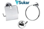 Sukar Banyo Aksesuar Seti Krom Kağıtlık - Askılık - Havluluk - 1