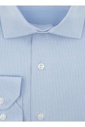 Gm2025000198 Klasik Yaka Regular Fit Armürlü Mavi Erkek Gömlek thumbnail 2