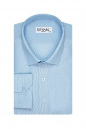 Slim Fit Soluk Mavi Erkek Gömlek - 1
