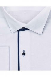 Erkek Beyaz Ata Yaka Slim Fit Gömlek - 2
