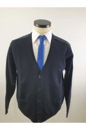 Erkek Çelik Örgü Cepli Klasik Hırka - 1